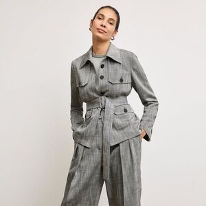 MM Lafleur Emery 1.0‎ Jacket Porto Weave Black & White Size 8 Belted